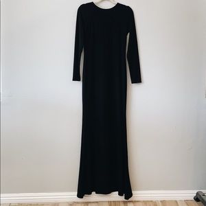 Long, black maxi dress